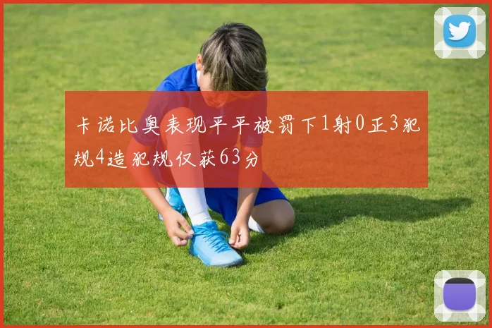 卡诺比奥表现平平被罚下1射0正3犯规4造犯规仅获63分